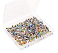 H&S Spilli da Sarta con Capocchia in Vetro - 500 pezzi - Set Cucito Spille Gioiello per Ricami - Spille per Modelli e Cucire per Hobby Creativi - Spilli con Testa Colorata