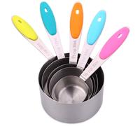 H&S Tazze di metallo misurino in acciaio inossidabile per cucinare e cuocere Set di 5