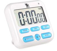 H&S Timer da Cucina Digitale - Cronometro con Supporto Magnetico e Ampio Display LCD Facile da Leggere - Orologio da Cucina o da Palestra con Allarme Sonoro - Batteria AAA Inclusa