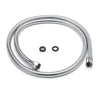 H&S Tubo Doccia Flessibile 1,25 m - Tubo di Ricambio Universale per Doccia - Flessibile Doccia in Acciaio Inox - Antipiega ad Alta Pressione con Finitura Cromata