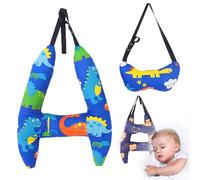 H-Shape - Kid Car Sleeping Head Support, Kids/Adult Car Travel Seat Belt Pillows for Sleeping, Car Seat Head And Body Support for Soft And Skin Friendly (27.5 * 21.6in,Blue Dinosaur)