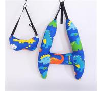 H-Shape - Kid Car Sleeping Head Support,Kid's Pillow, Baby Neck Pillow, Soft and Skin Friendly, Baby Toddler Travel Pillows for Car Seat Support The Body and Head (Dark Blue Dinosaur)