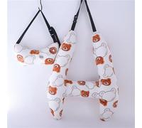 H-Shape - Kid Car Sleeping Head Support,Kid's Pillow, Baby Neck Pillow, Soft and Skin Friendly, Baby Toddler Travel Pillows for Car Seat Support The Body and Head (White Coffee Bear Head)