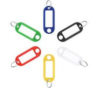 H&W 30 Pezzi Targhette Portachiavi in Plastica,Scrivibile Etichette per Chiavi,Portachiavi con Etichetta per Chiavi,Animali Domestici,Bagagli,Ufficio,Etichette Con Nome,6 Colori