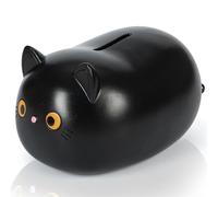 H&W Gatto nero salvadanaio per ragazze,salvadanaio in plastica,salvadanaio infrangibile,salvadanaio carino per bambini,primo salvadanaio,miglior regalo di Natale per il compleanno