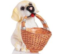 H&W Piatto per Caramelle per Cani,Simpatica Ciotola per Tavolo D'ingresso,Statua di Cesto per Cani,Sculture Animali in Resina,Decorazioni per Scrivania