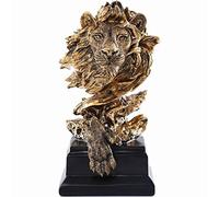 H&W Statua del Leone,Sculture D'oro,Figurine di Leone in Resina di Arenaria per Gli Uomini,Statua D'arte Astratta Ornamenti per L'ufficio di Casa,il Soggiorno,La Libreria,il Tavolo,L'arredamento