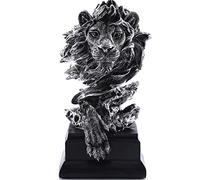 H&W Statua del Leone,Sculture in Resina per Uomini,Figurine del Leone D'argento,Statuette D'arte Astratta da Collezione per L'ufficio di Casa,il Soggiorno,La Libreria, il Tavolo e L'arredamento