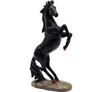 H&W Statua di Cavallo in Piedi,Sculture Nere,35cm H Figurine di Cavallo in Resina per Uomini,Statua D'arte Astratta Ornamenti per L'ufficio di Casa