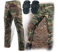 H Welt EU Esercito, pantaloni tattici militari da uomo con proteggi ginocchia per airsoft, paintball, lotta, Foresta, L