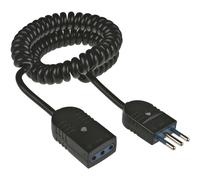 H05VVH8-F 3 mm x 0,75 mm² prolunga est. spina e presa 10 A 3 m nera Nero
