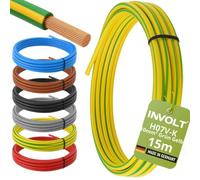 H07V-K - Cavo flessibile in PVC al metro, 15 m, 10 mm², colore: verde/giallo
