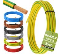 H07V-K - Cavo flessibile in PVC al metro, 25 m, 10 mm², colore: verde/giallo