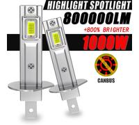 H1 Lampadine per fari a LED per auto Canbus Luci automatiche ad alta potenza 800000LM 1000W Mini formato Messa a fuoco Faro per automobile Fendinebbia 12V 24V