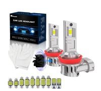 H11 LED Lampadina per Fari, KaiDengZhe 2PCS H11 H8 LED Lampadina più Luminosa al 600% Plug and Play Mini 28000LM 120W 6500K H11 Faro per Auto con Turbofan con 10PCS Kit Lampadine per Luci Interne Auto