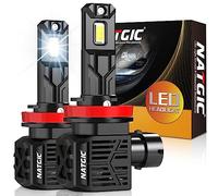 H11 LED Lampadine del Faro, NATGIC Lampadina H8 LED +500% Luminosità 20000LM 100W 6500K Xenon Bianco H9 Kit di Conversione delle Luci ad Alto Fascio per Auto Halogen Lamp Kit di Ricambio
