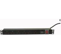 H1u13a/6f POWERDATA TECHNOLOGIES 1U 6-Way UK Leggero Surge 13A Spina