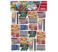 h2i Knaller Knatter Mix | 362 pezzi/effetti | divertimento per feste per piccoli e grandi I fuochi d'artificio per bambini e ragazzi | 8 strati assortiti | fuochi d'artificio per tutto l'anno Cat. F1