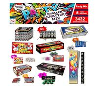h2i Knaller Knatter Premium Mix | 3432 pezzi | 8 tipi ordinati a mano | Divertimento per le feste di grandi e piccini | Per Capodanno, Halloween e feste | Fuochi d'artificio per bambini e giovani |