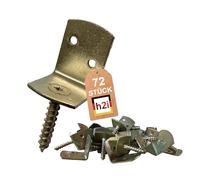 h2i Supporto per recinzioni | acciaio giallo zincato | 72 pezzi | Raccordi per recinzione a forma di L in metallo | fissaggio durevole antiruggine resistente alle intemperie per un supporto sicuro e
