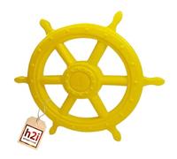 h2i Volante con torre di gioco e casetta dei giochi, in plastica resistente alle intemperie, volante mobile con rumore, accessorio per torre di gioco, colore giallo