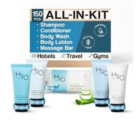 H2O Therapy Set di sapone e giocattoli per hotel | 1-Shoppe All-In-Kit Amenities per hotel e Airbnb | Shampoo e condizionatori per hotel .85 once Hotel, lavaggio del corpo, lozione per il corpo e