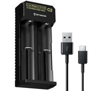 H2Odyssey Skywoods - Caricabatterie a doppio canale, alimentato tramite USB C, per celle di diverse dimensioni, hub compatto per luci flash e attrezzatura da trekking