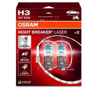H3 OSRAM 12V 64151NL-2HB BREAKER NOTTE ILLIMITATO Lampadine per fari per auto x2