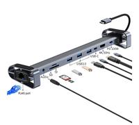 H36C 10in1 Hub USB-C HDMI RJ45 USB 3.0 Audio SD/TF per PC Portatili