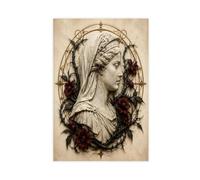 H3B8U2Y5 Cornice Madonna in Pietra Rosa Quadro su Tela, Botaniche Corridoio