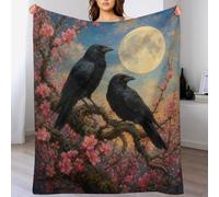 H3B8U2Y5 Corvi sotto la luna Coperta Uccelli gotici Coperta Morbida Lettura