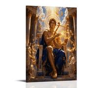 H3B8U2Y5 Dio greco Apollo Quadro su Tela 12x18in Decorazione Ufficio | Lira d'oro e alloro, Stampa su Tela Parete Galleria, Composizione Pittorica, Camera, Stile Acquerello, 12x18in