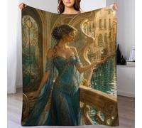 H3B8U2Y5 Donna in abito blu Coperta Balcone di Venezia Pile Divano Camera