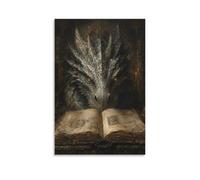 H3B8U2Y5 Libro magico del drago oscuro Quadro su Tela, Drago mitico