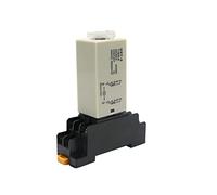 H3Y-2 AC110V 220V 380V DC12V 24V con presa di base Ritardo all'accensione Manopola rotante DPDT 0-60Min Timer Relè temporizzazione 50 pezzi(0-10 Seconds,DC 24V)