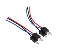 H4 Headlight Socket Connector | 2Pcs Male 3 - Pin Wiring Harness for HB2 9003 | High Temp ABS & Copper Construction | 12V - 24V Universal Fit for Cars/Trucks/Motorcycles