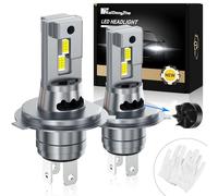 H4 LED Lampadina per Fari, 2024 La Più Recente 1:1 Mini Size 6500K HB2 H4 LED Lampadina Senza Polarità Plug and Play Canbus 90W 18000LM Kit di Conversione per Fari a 9003 LED Auto più Luminoso al 600%