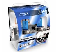 2x H4 Lunex Platinum White 4000K 472 12V Lampadine Faro Alogene P43t Hard Case