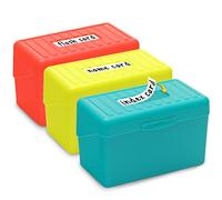H4D Porta carte indice 7,6 x 12,7 cm, scatola organizer per schede flash da 3 x 5, scatola con capacità di 300 carte, 3 confezioni (rosso/verde/giallo)