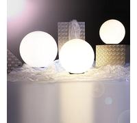 H4L Set di 3 lampade a sfera da giardino, 25 - 30 - 40 cm, bianco E27, senza lampadina e cavo di collegamento