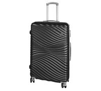 H4L Valigetta da viaggio rigida Bali S, M, L, colore rosso, nero, in plastica, con impugnatura telescopica, 4 ruote, Nero , L, moderno