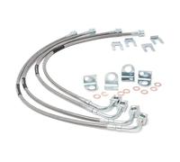 H5 - Tubi freno intrecciati SS anteriori e posteriori adatti for Jeep JK Wrangler 4-6 pollici Lift 89716 2007-2018