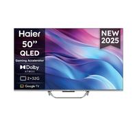 Haier QLED, 4K UHD H50Q80FUX 50'' Smart TV, Google TV, Dolby Audio, HDR 10, Telecomando Smart, Google Assistant, Bluetooth 5.1, Gaming Accelerator, USB 2.0, DBX TV, HDMI x4 [2025]