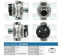 H5510028 HOFFER Alternatore per MERCEDES-BENZ