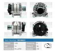 H5510031 HOFFER Alternatore per AUDI,FORD,OPEL,SEAT,SKODA,VW