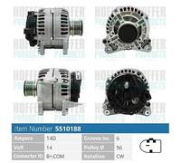 H5510188 HOFFER Alternatore per AUDI,SEAT,SKODA,VW