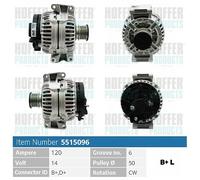 H5515096 HOFFER Alternatore per MERCEDES-BENZ,VW