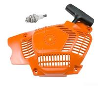 H555 565 560XP Starter Pull Rope Recoil Assembly Pannello laterale sinistro Spark Component Ricambio per Husqvarna-Chainsaw Rewind Pull Starter Kit con maniglia in corda Puleggia Molla (C)