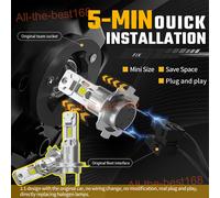 H7 LED Headlight Super Bright Bulbs Kit White 30000LM High/Low Beam 6000K 2Pcs