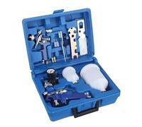 H827+H2000 Spray Gun Set with Tool Box, 2-Piece Set for Even Spray Painting(Blue 1.4+0.8)